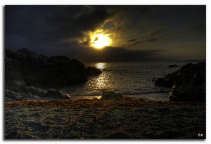 playa de los cristales de noche