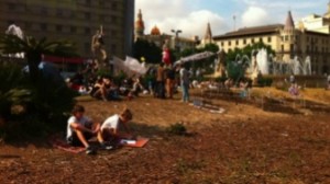 indignados plaza de catalunya